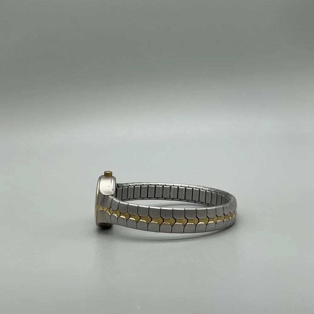 Carriage By Timex 48N Womens Watch 22mm Silver Gold Two Tone Stretch New Battery